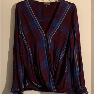 Express Women’s Plaid Blouse